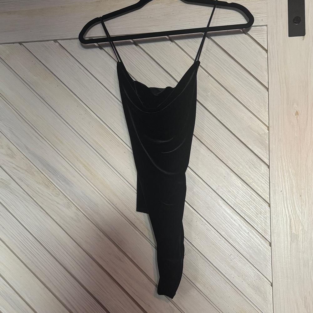 Elegant Black Velvet bodysuit